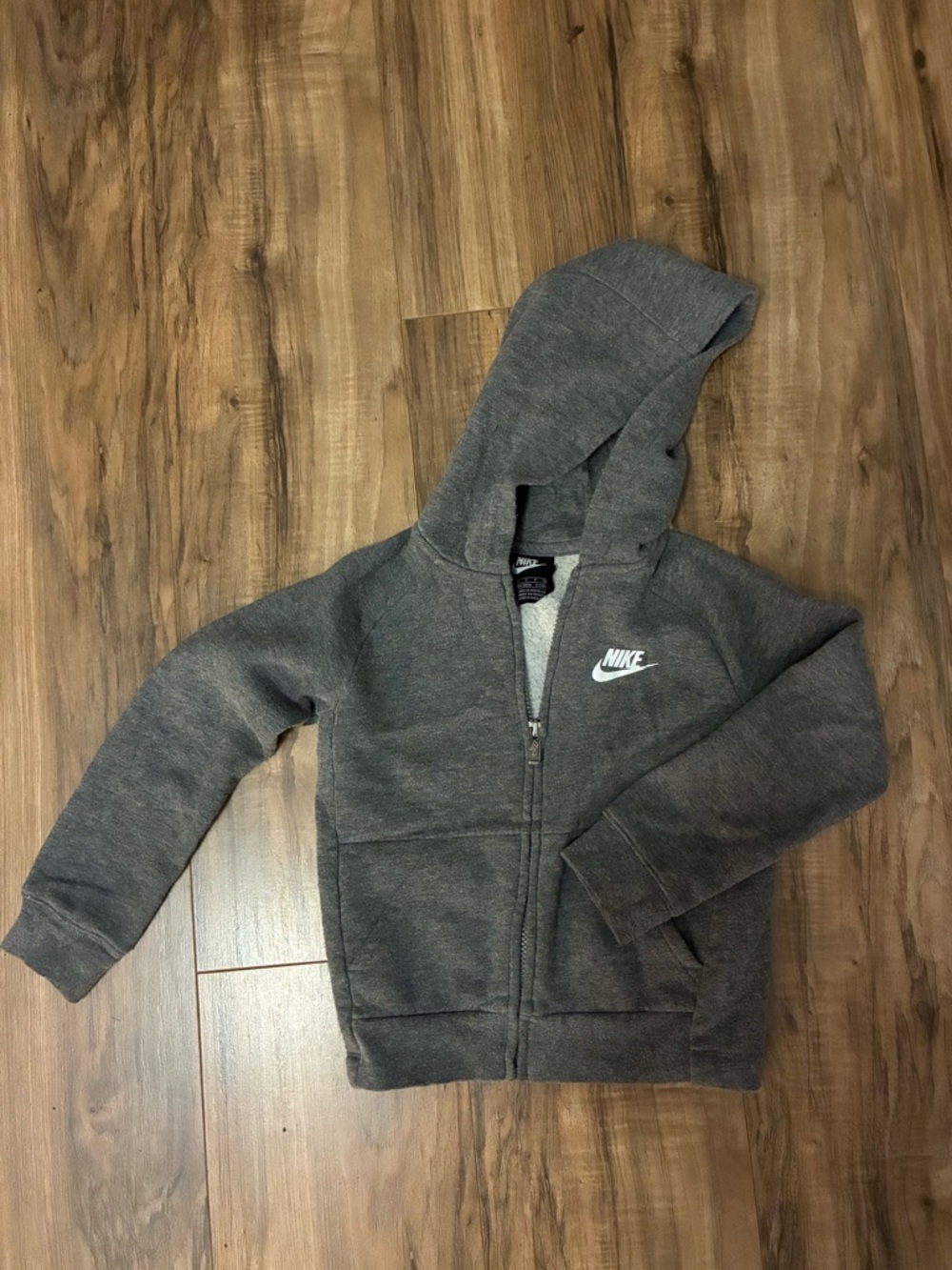 Nike Kids Gray Zip-Up Hooded Sweatshirt